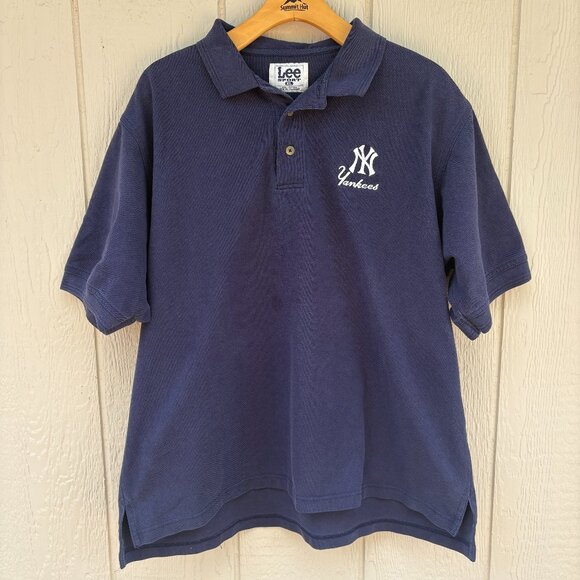 Lee Other - Vintage New York Yankees Polo Shirt Men's XL Blue Baseball Lee Sport Embroidered